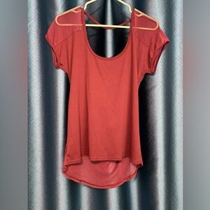 Women's burgundy active Top open back